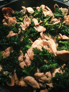 Garlic Chicken with Mushrooms and Kale